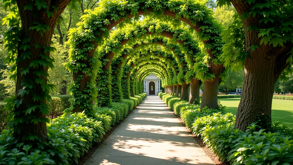 Žmonės vaikšto tarp rožių pergolų Palangos botaniniame parke