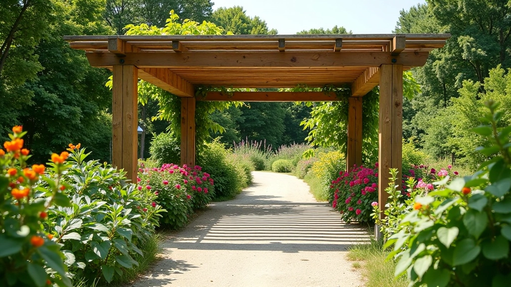 Pergola su rožėmis suteikia šešėlį Palangos rožyne